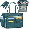 RAINSMORE Teacher Tote Bag 15.6 inch Laptop Bag for Women Work Bags Laptop Tote Nurse Bag Professional Computer Messenger with Insulated Pocket, Laptop Briefcase for Office, College, Nursing, Teal
