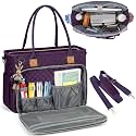 RAINSMORE Teacher Tote Bag 15.6 inch Laptop Bag for Women Work Bags Laptop Tote Nurse Bag Professional Computer Messenger with Insulated Pocket, Laptop Briefcase for Office, College, Dark Purple