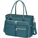 RAINSMORE Teacher Tote Bag 17.3 inch Laptop Bag for Women Work Bags Laptop Tote Nurse Bag Professional Computer Messenger with Insulated Pocket Briefcase, Teal