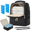 RAINSMORE Wearable Breast Pump Bag, Breast Milk Cooler Travel Bag,Black