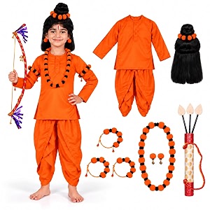 raj costume kids lord ram amp sita fancy dress set for boys amp girls traditional indian mythological outfit with accessories school function annual day amp fancy dress