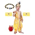 Raj Costume Shri Krishna Dress for Kids, Bal Krishna Costume for Baby Boy and Girl, Janmashtami Fancy Dress Costume, Krishna Dress for Kids