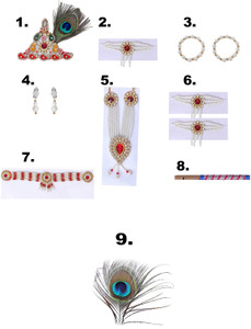 raj fancy dresses 9 items special 5 layer mala mukut mor pankh 1 pair baju band basuri flute kids costume wear