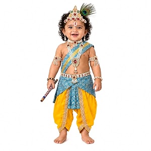 raj fancy dresses bal krishna costume for kids shri krishna outfit for baby boy amp girl janmashtami fancy dress set kanha bal gopal costume for school function