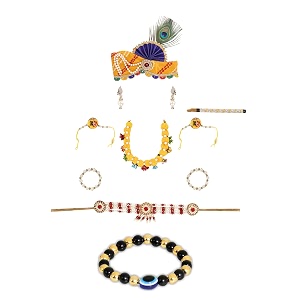 raj fancy dresses bal krishna costume for kids shri krishna outfit for baby boy amp girl janmashtami fancy dress set kanha bal gopal costume for school function