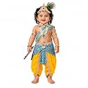 Raj Fancy Dresses Bal Krishna Costume for Kids, Shri Krishna Outfit for Baby Boy &amp; Girl, Janmashtami Fancy Dress Set, Kanha Bal Gopal Costume for School Function