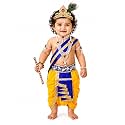 Raj Fancy Dresses Bal Krishna Costume for Kids, Shri Krishna Outfit for Baby Boy &amp; Girl, Janmashtami Fancy Dress Set, Kanha Bal Gopal Costume for School Function