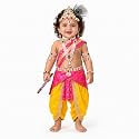Raj Fancy Dresses Bal Krishna Costume for Kids, Shri Krishna Outfit for Baby Boy &amp; Girl, Janmashtami Fancy Dress Set, Kanha Bal Gopal Costume for School Function