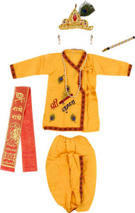 raj fancy dresses radha and krishna dress for kids with jewellery accessories for baby boy  girls kids costume wear