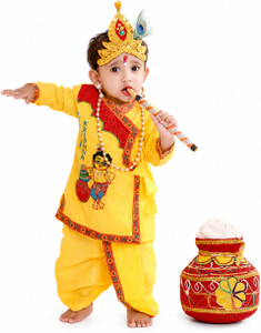 raj fancy dresses radha and krishna dress for kids with jewellery accessories for baby boy  girls kids costume wear