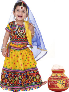 raj fancy dresses radha dress for baby girls with jewellery accessories kids costume wear