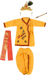 raj fancy dresses radha and krishna dress for kids with jewellery accessories for baby boy  girls kids costume wear