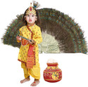 Raj Fancy Dresses Radha and Krishna Dress for Kids with Jewellery Accessories for Baby Boys & Girl Kids Costume Wear