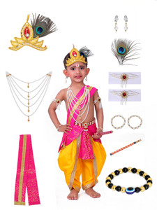 raj fancy dresses krishna dress for kids  janmashtami costume with jewellery kids costume wear