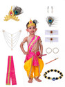 Raj Fancy Dresses Krishna Dress for Kids | Janmashtami Costume with Jewellery Kids Costume Wear