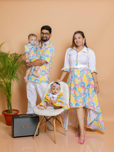 raja and raya printed family dress twinning set