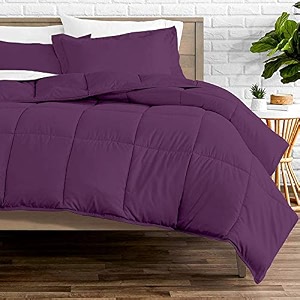 rajasthan crafts soft microfibre comforter blanket double bed lightweight reversible quilt dohar razai duvet all weather 200 gsm purple and beige color