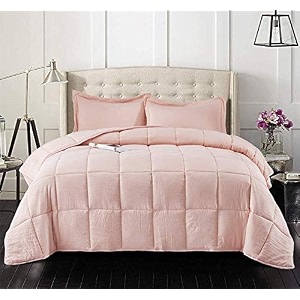 rajasthan crafts soft microfibre comforter blanket lightweight reversible quilt duvet all weather 200 gsm double bed pink color