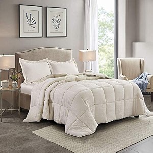 rajasthan crafts soft microfibre comforter blanket lightweight reversible quilt duvet all weather 200 gsm double bed beige color