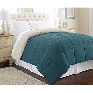 rajasthan crafts soft microfibre comforter blanket lightweight reversible quilt duvet all weather 200 gsm single bed olive green and grey color