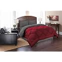 Rajasthan crafts Soft Microfibre Comforter Blanket Lightweight Reversible Quilt Duvet All Weather, 200 GSM Double Bed, Maroon and Dark Grey Color