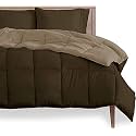 Rajasthan Crafts Soft Microfibre Comforter Blanket Lightweight Reversible Quilt Duvet All Weather, 200 GSM Single Bed, Brown and Beige Color
