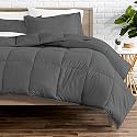 Rajasthan Crafts Soft Microfibre Comforter Blanket Lightweight Reversible Quilt Duvet All Weather, 200 GSM Double Bed, Dark Grey Color