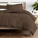 Rajasthan Crafts Soft Microfibre Comforter Blanket Lightweight Reversible Quilt Duvet All Weather, 200 GSM Double Bed, Brown Color