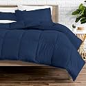 Rajasthan Crafts Soft Microfibre Comforter Blanket Lightweight Reversible Quilt Duvet All Weather, 200 GSM Double Bed, Blue Color, 350 tc