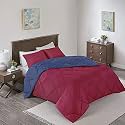 Rajasthan Crafts Soft Microfibre Comforter Blanket Lightweight Reversible Quilt Duvet All Weather, 200 GSM Single Bed, Blue and Maroon Color