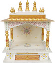 Rajasthani Arts Hand Painted, Wall Hanging Wooden Mandir Solid Wood, Engineered Wood Home Temple