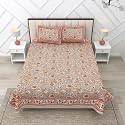RajasthaniKart Pure Cotton 180 Tc King Size Bedsheet With 2 Pillow Cover - 90X108 (Suitable For King Size Bed Sheet Or Double Bed, Red) Psp 125, Floral