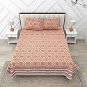 RajasthaniKart Pure Cotton 180 TC King Size BEDSHEET with 2 Pillow Cover - 90X108 (Suitable for King Size Bed Sheet or Double Bed, Yellow) PSP 123