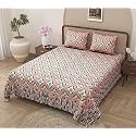 RajasthaniKart Pure Cotton 180 TC King Size BEDSHEET with 2 Pillow Cover - 90X108 (Suitable for King Size Bed Sheet or Double Bed, Grey) PSP104