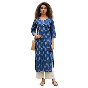 Rajnandini Womens Cotton Jaipuri Printed Kurti JOPLJPR146A-P