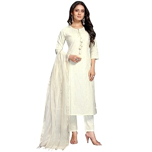 Rajnandini Womens Pure Cambric Cotton Embroidered Kurta