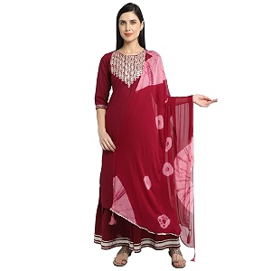Rajnandini Womens Cambric Cotton Solid Pure Embroidered