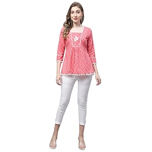 Rajnandini Womens Pure Cotton Bandhej Print Short