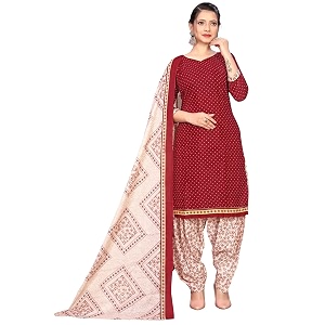 Rajnandini Women Maroon Cotton Printed Ready To