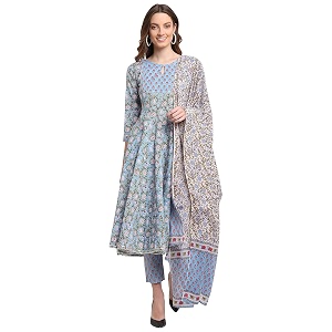 Rajnandini Womens Pure Cambric Cotton Printed Kurta