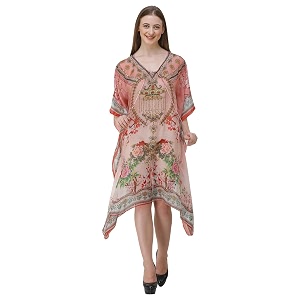 rajoria instyle ab089- digital printed multicolor beach wear kaftan dress coverup for women s to 3xl plus size -xl