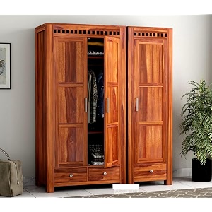 Rajotiya FurnitureSheesham Wood 3 Door Wardrobe Storage