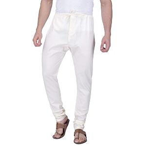 Rajubhai Hargovindas Cream Cotton Silk Mens Chudidar
