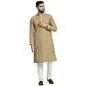 Rajubhai Hargovindas Men39s Chikankari Embroidered Cotton Kurta