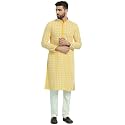 Rajubhai Hargovindas Men39s Chikankari Embroidered Cotton Kurta