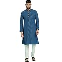 Rajubhai Hargovindas Men39s Chikankari Embroidered Cotton Kurta