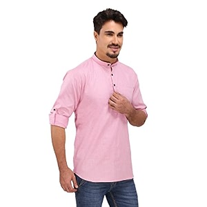 Rajubhai Hargovindas Mens Linen Straight Short Kurta