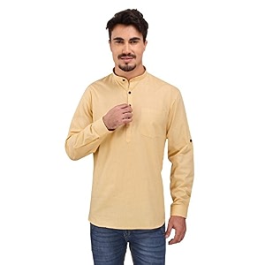Rajubhai Hargovindas Mens Linen Straight Short Kurta