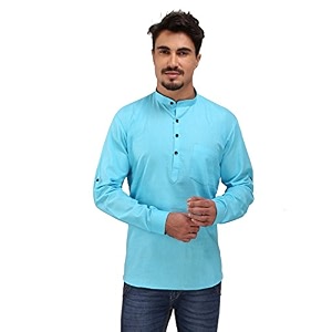 Rajubhai Hargovindas Mens Linen Straight Short Kurta