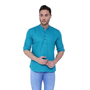 Rajubhai Hargovindas Mens Linen Straight Short Kurta
